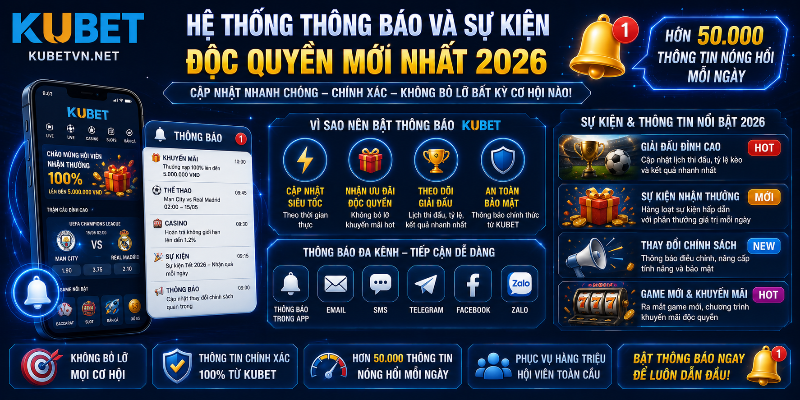 Theo dõi thông báo và sự kiện đặc biệt năm 2026 